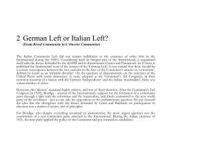 2 German Left Or Italian Left? (From Réveil Communiste to L’Ouvrier Communiste)