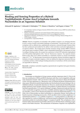 Binding and Sensing Properties of a Hybrid Naphthalimide–Pyrene Aza-Cyclophane Towards Nucleotides in an Aqueous Solution