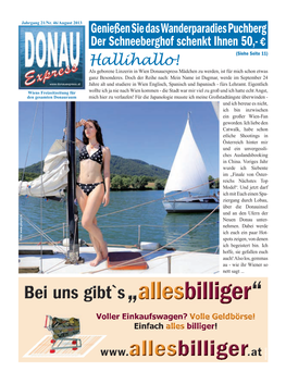 Hallihallo! Als Geborene Linzerin in Wien Donauexpress Mädchen Zu Werden, Ist Für Mich Schon Etwas Ganz Besonderes