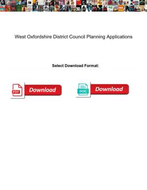 West Oxfordshire District Council Planning Applications