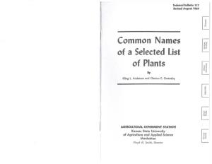 STB117 Common Names of a Selected List of Plants