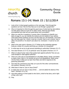 15 Week Romans Community Group Guide Copy.Pages