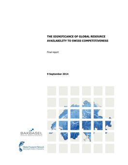 The Significance of Global Resource Availability to Swiss Competitiveness