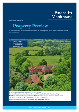 Property Preview for More Information on Any Properties Included on the Following Pages Please Visit Our Website Or Contact the Relevant Office