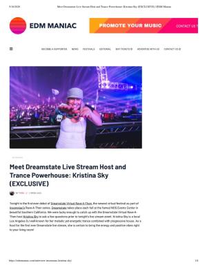 Meet Dreamstate Live Stream Host and Trance Powerhouse: Kristina Sky (EXCLUSIVE) | EDM Maniac