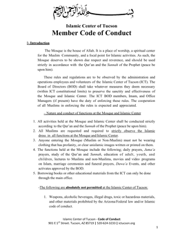 Member Code of Conduct