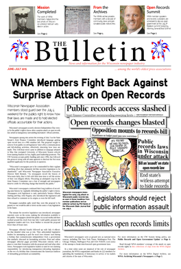 WNA Members Fight Back Against Surprise Attack on Open Records