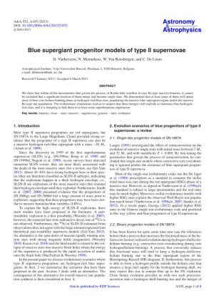 Blue Supergiant Progenitor Models of Type II Supernovae