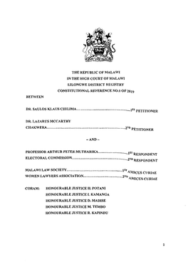 Malawi 2019 Elections Case Judgement.Pdf