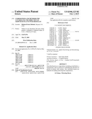 (12) United States Patent (10) Patent No.: US 8,946,123 B2 Debutts (45) Date of Patent: Feb