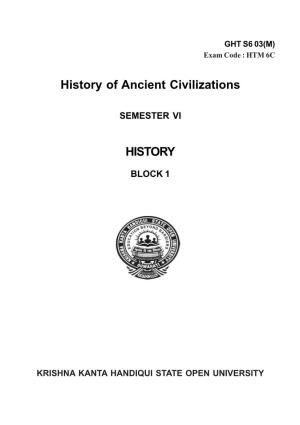 History of Ancient Civilizations HISTORY