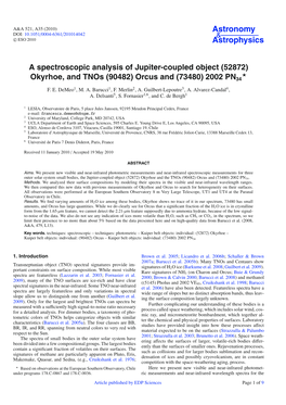 A Spectroscopic Analysis of Jupiter-Coupled Object (52872) Okyrhoe, and Tnos (90482) Orcus and (73480) 2002 PN34*