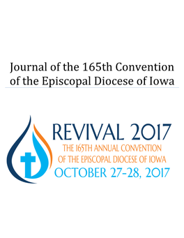 Journal of the 165Th Convention of the Episcopal Diocese of Iowa