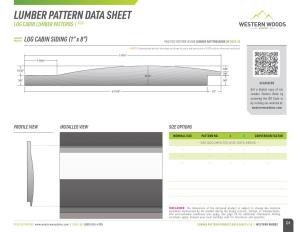 Lumber Pattern Data Sheet Log Cabin Lumber Patterns | V1.0