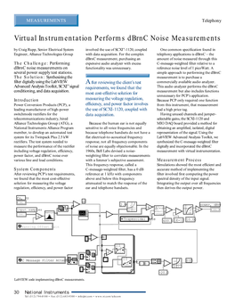 Virtual Instrumentation Performs Dbrnc Noise Measurements