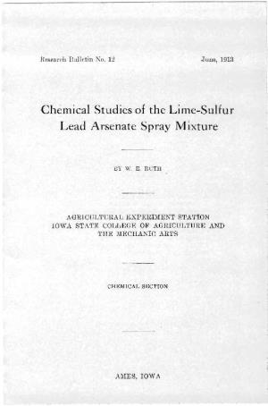 Chemical Studies of the Lime-Sulfur Lead Arsenate Spray Mixture
