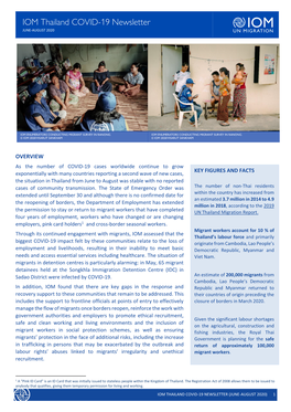 IOM Thailand COVID-19 Newsletter JUNE-AUGUST 2020