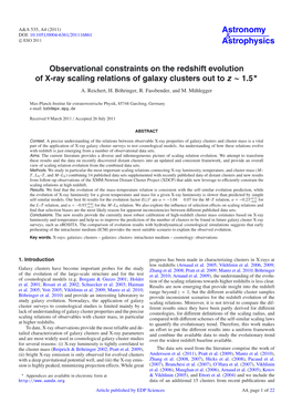 Observational Constraints on the Redshift Evolution of X-Ray Scaling Relations of Galaxy Clusters out to Z ∼ 1.5