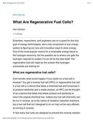 What Are Regenerative Fuel Cells? 1 of 8