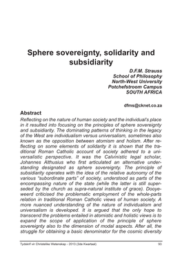 Sphere Sovereignty, Solidarity and Subsidiarity.Pdf