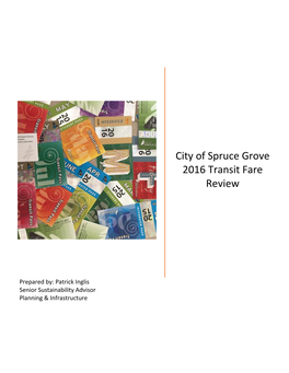 City of Spruce Grove 2016 Transit Fare Review