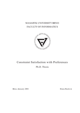 Constraint Satisfaction with Preferences Ph.D