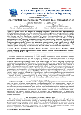 Experimental Framework Using Web-Based Tools for Evaluation Of