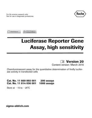 Luciferase Reporter Gene Assay, High Sensitivity