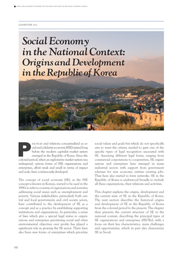Social Economy in the National Context: Origins and Development in the Republic of Korea