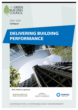 Delivering Building Performance