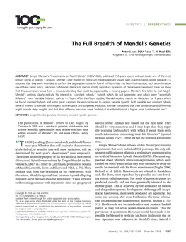 The Full Breadth of Mendel's Genetics