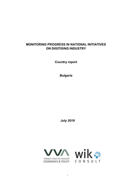 July 2019 MONITORING PROGRESS in NATIONAL INITIATIVES ON