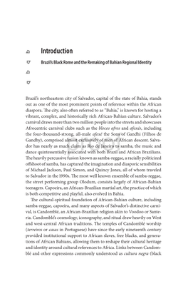 Introduction 7 Brazil’S Black Rome and the Remaking of Bahian Regional Identity 6 7