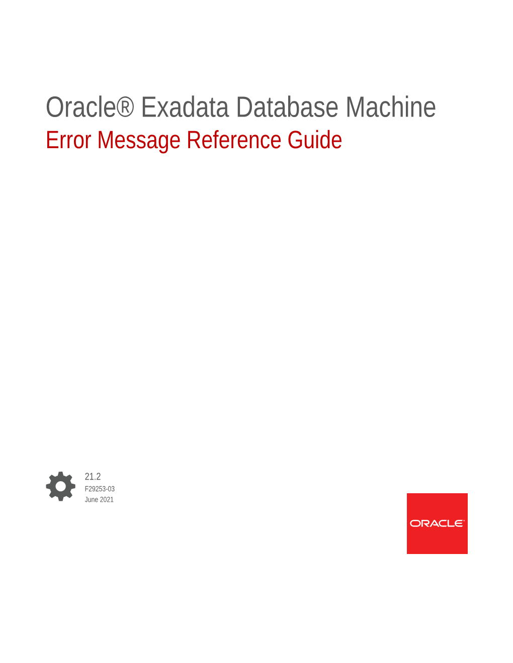 Oracle® Exadata Database Machine Error Message Reference Guide
