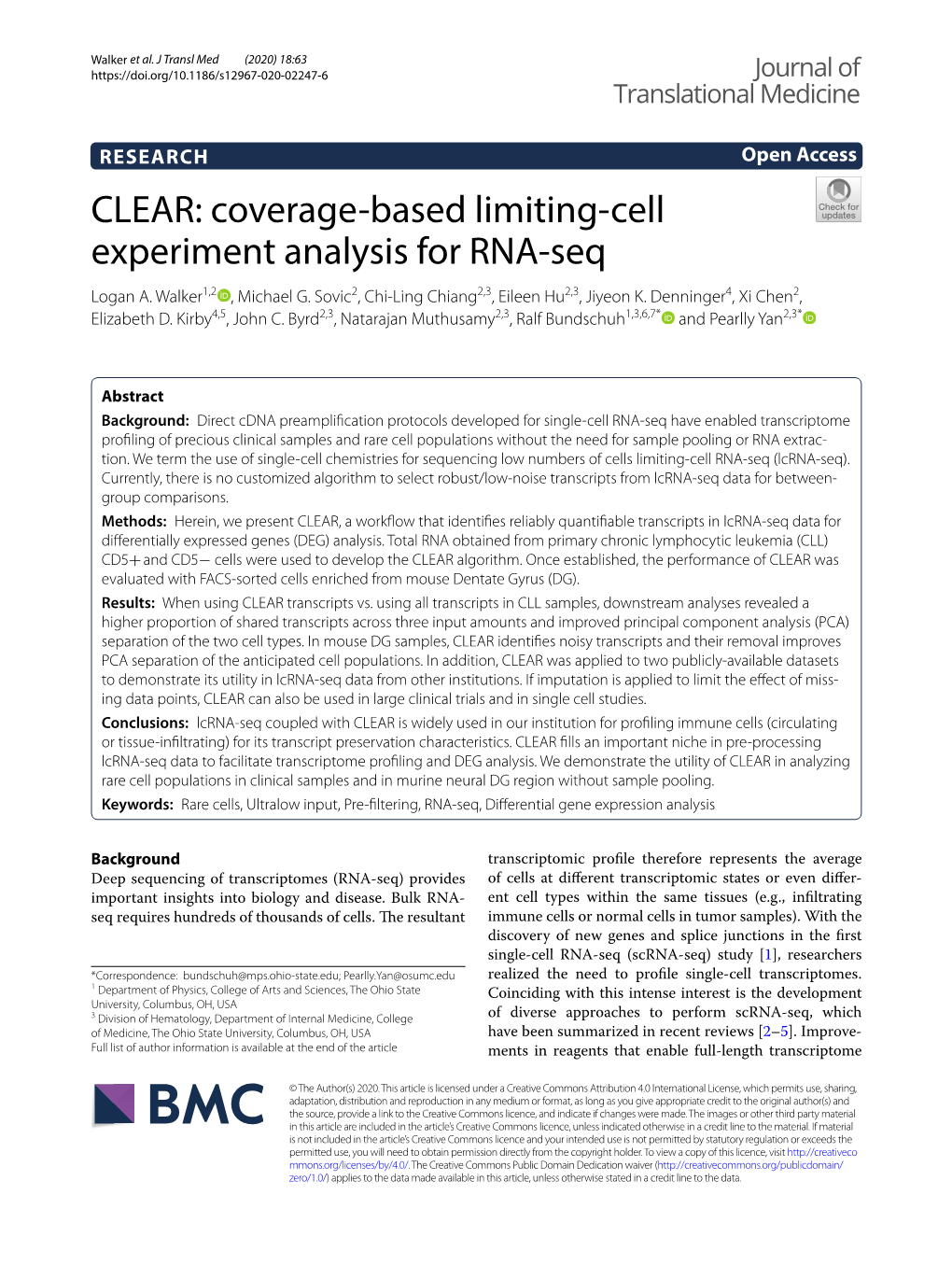 CLEAR: Coverage-Based Limiting-Cell Experiment Analysis for RNA-Seq