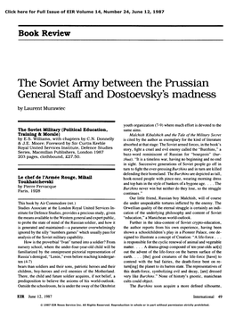 The Soviet Army Between the Prussian General Staff and Dostoevsky's Madness