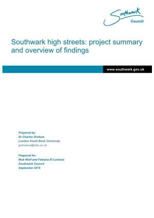 Southwark High Streets: Project Summary
