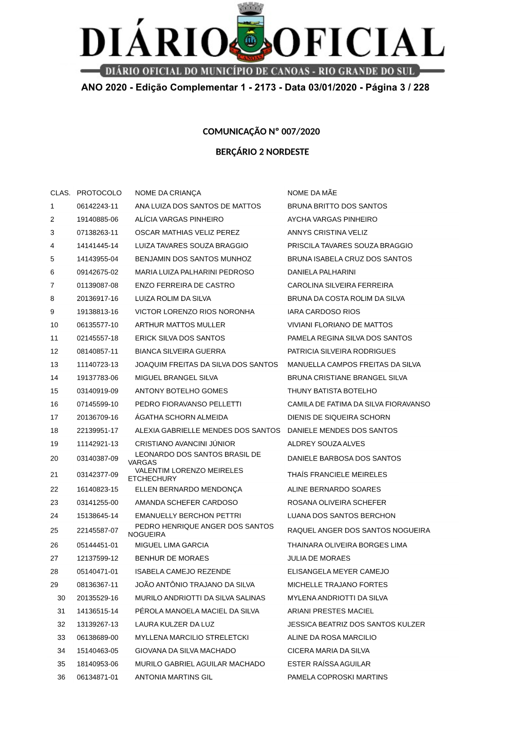 Edição Complementar 1 - 2173 - Data 03/01/2020 - Página 3 / 228