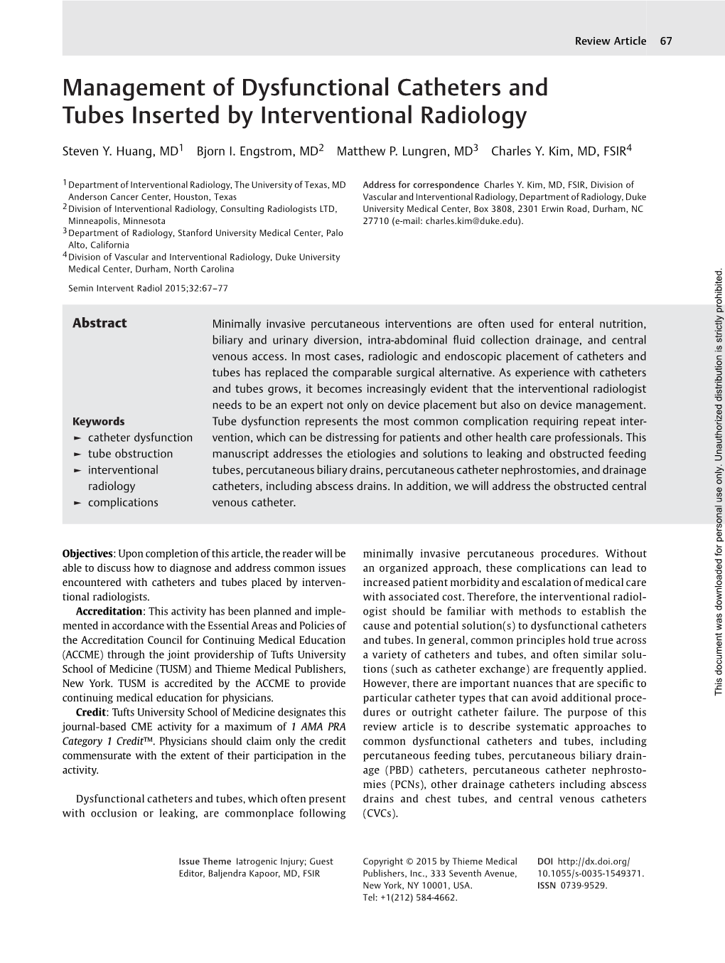 Management of Dysfunctional Catheters and Tubes Inserted by Interventional Radiology