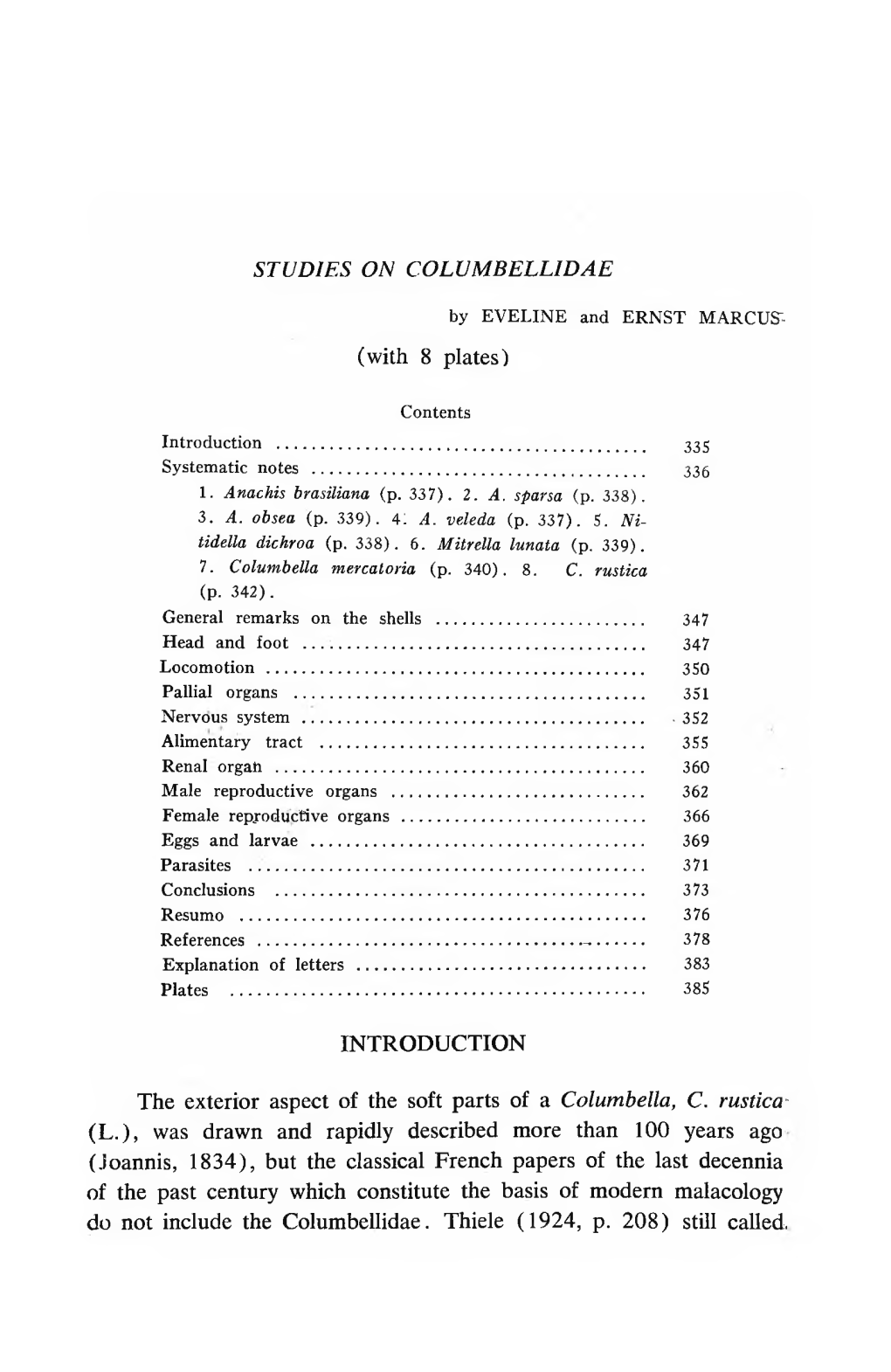 Studies on Columbellidae