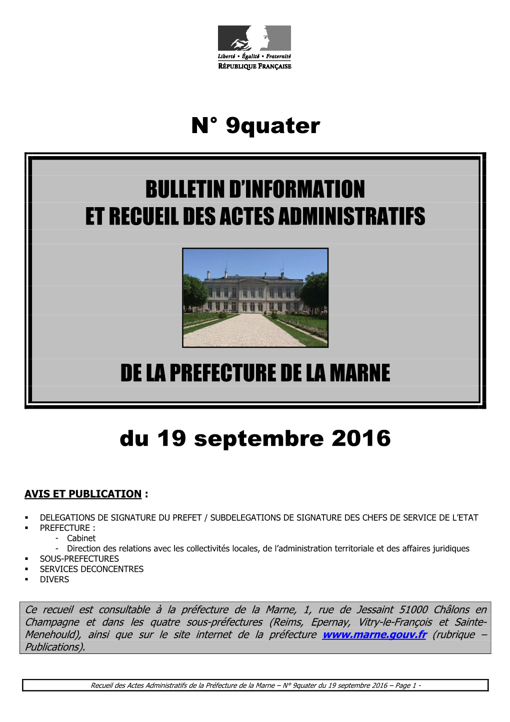 Recueil 9Quater-2016 Du 19 Septembre