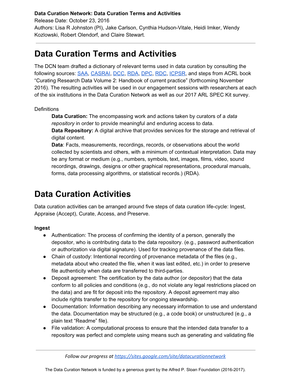 Data Curation Network