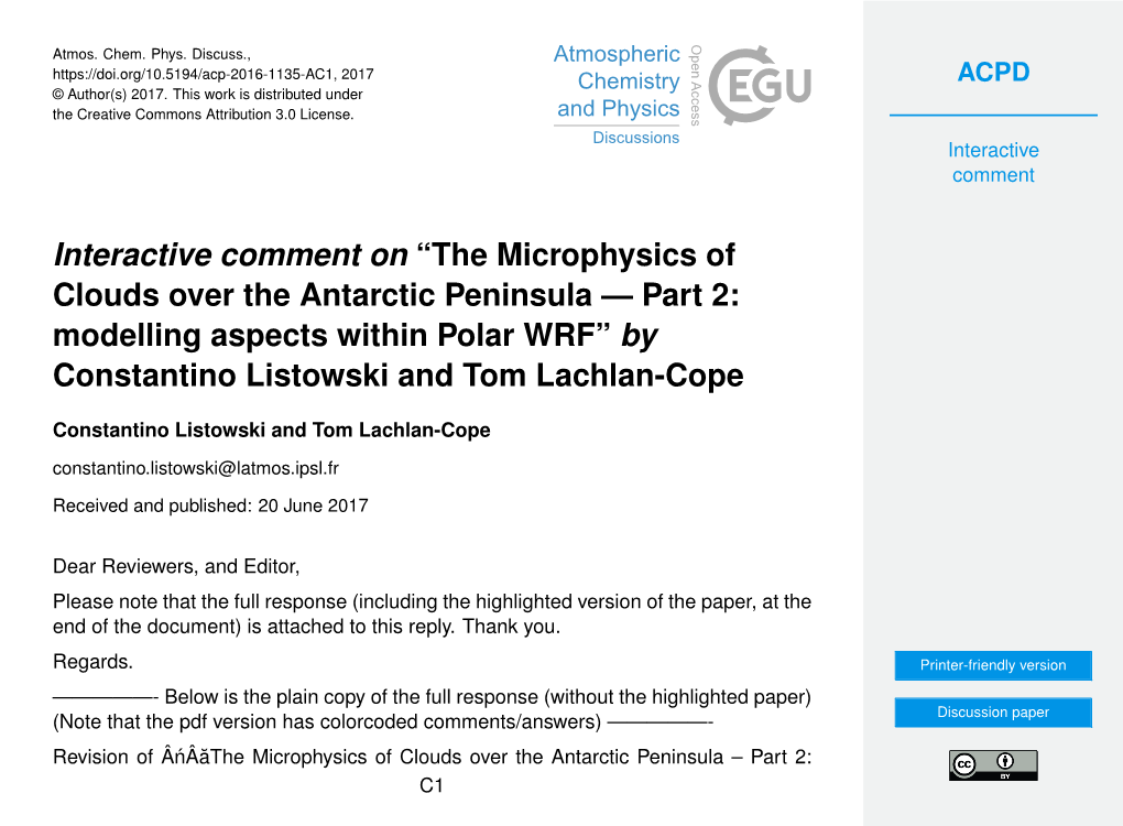 Interactive Comment on “The Microphysics of Clouds