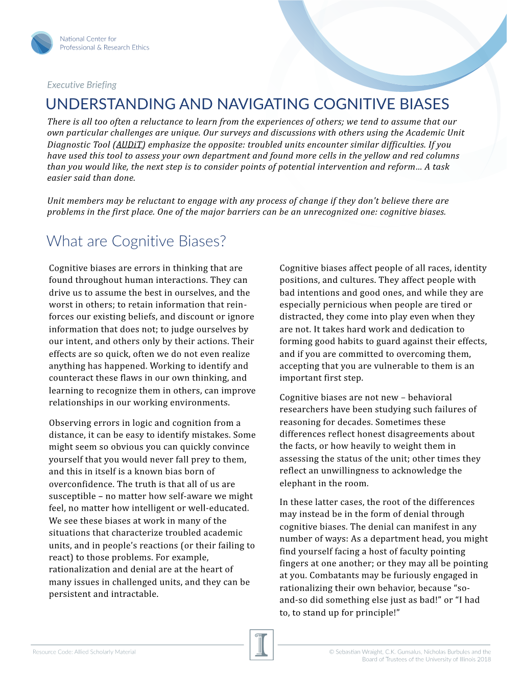 Cognitive Biases Executive Briefing