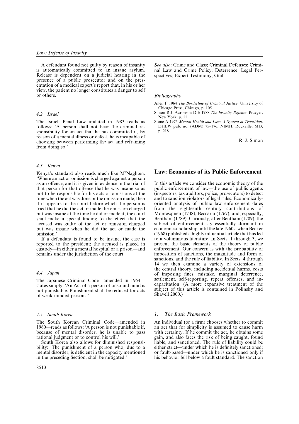 Law: Economics of Its Public Enforcement