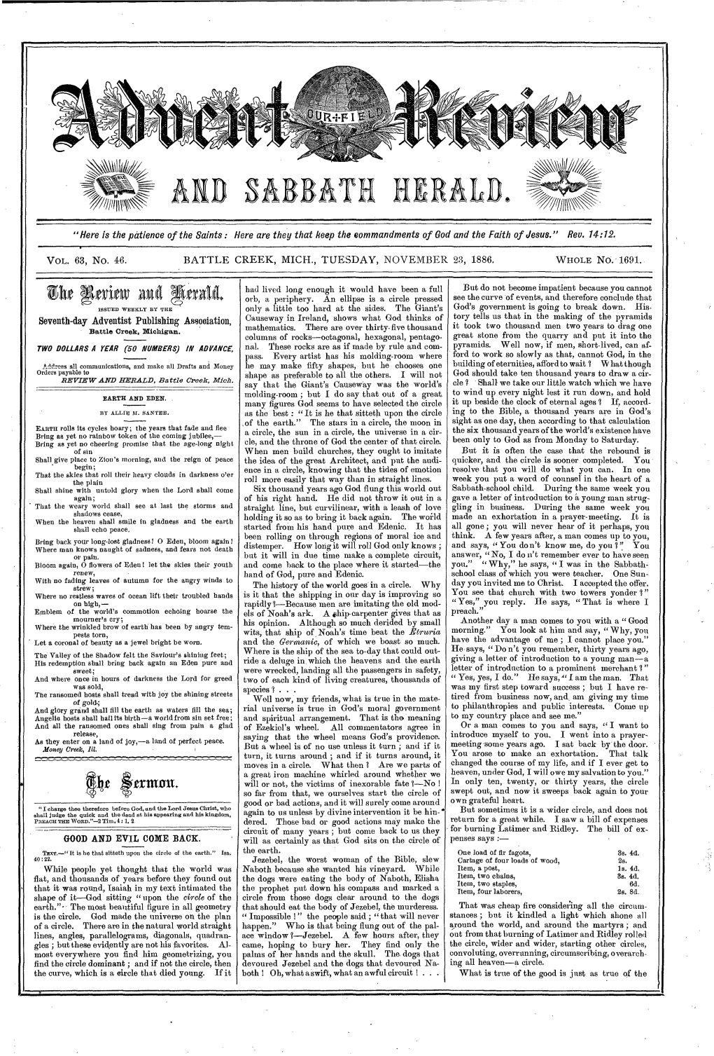 Review and Herald for 1886