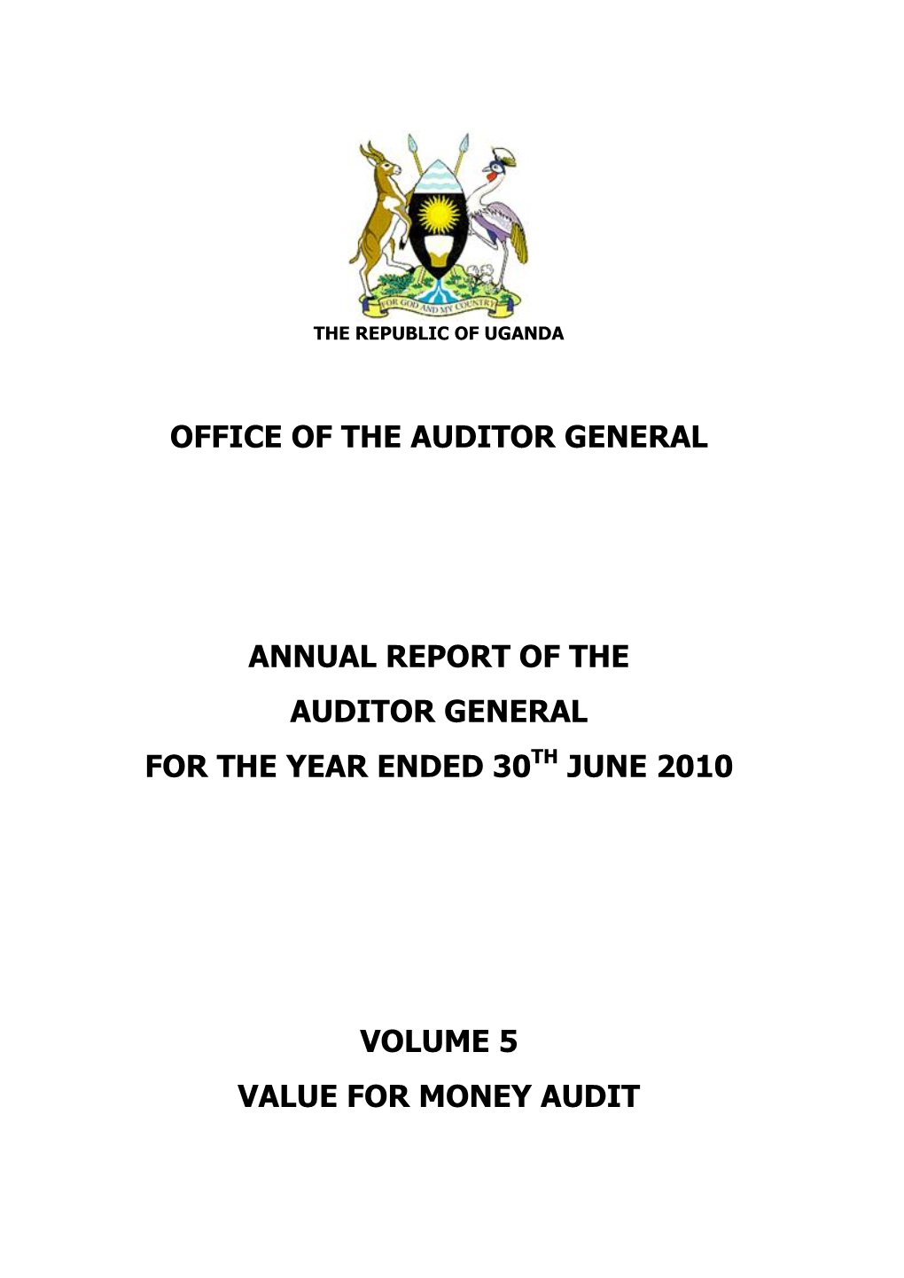 Office of the Auditor General Annual Report of The