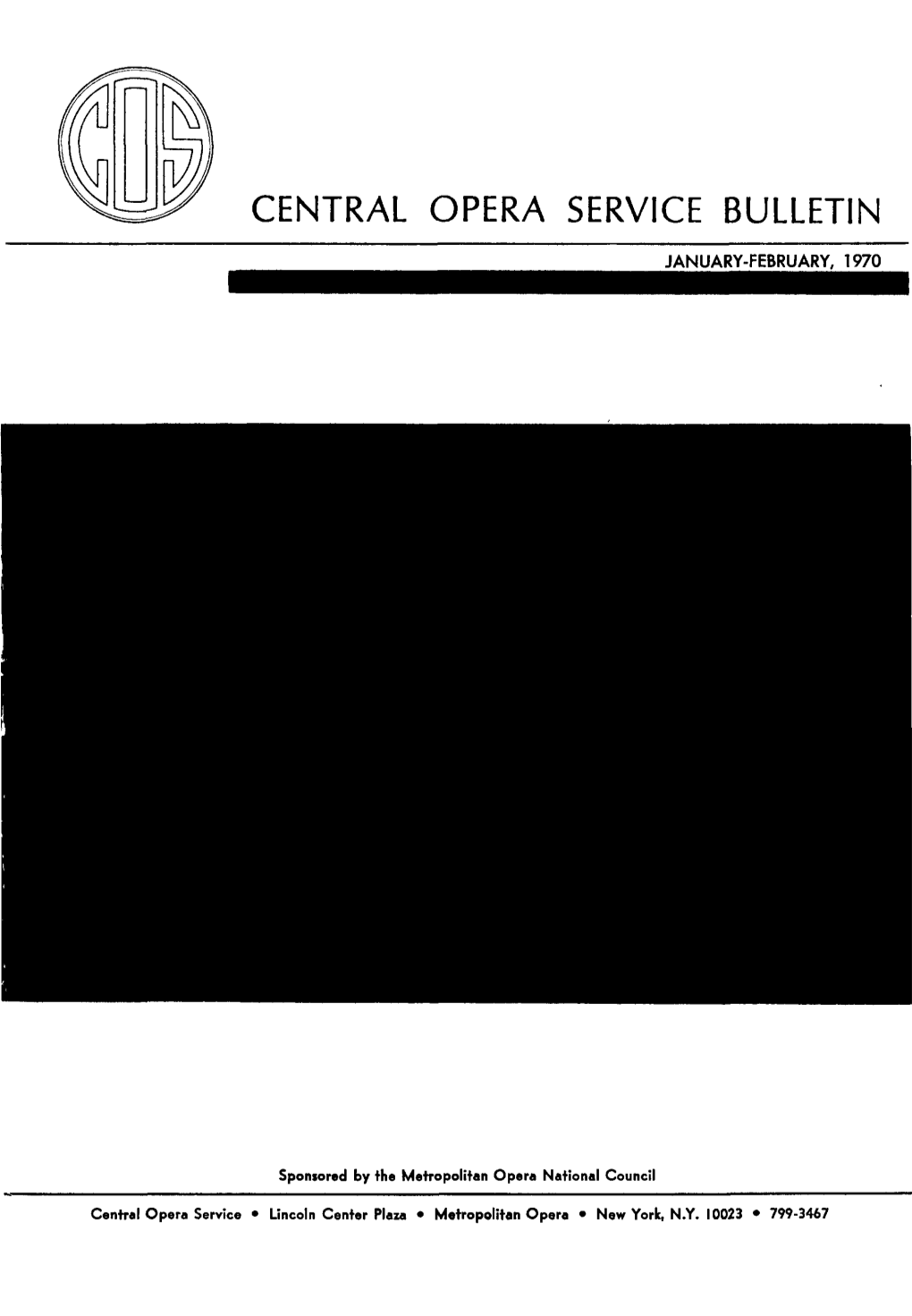 Central Opera Service Bulletin