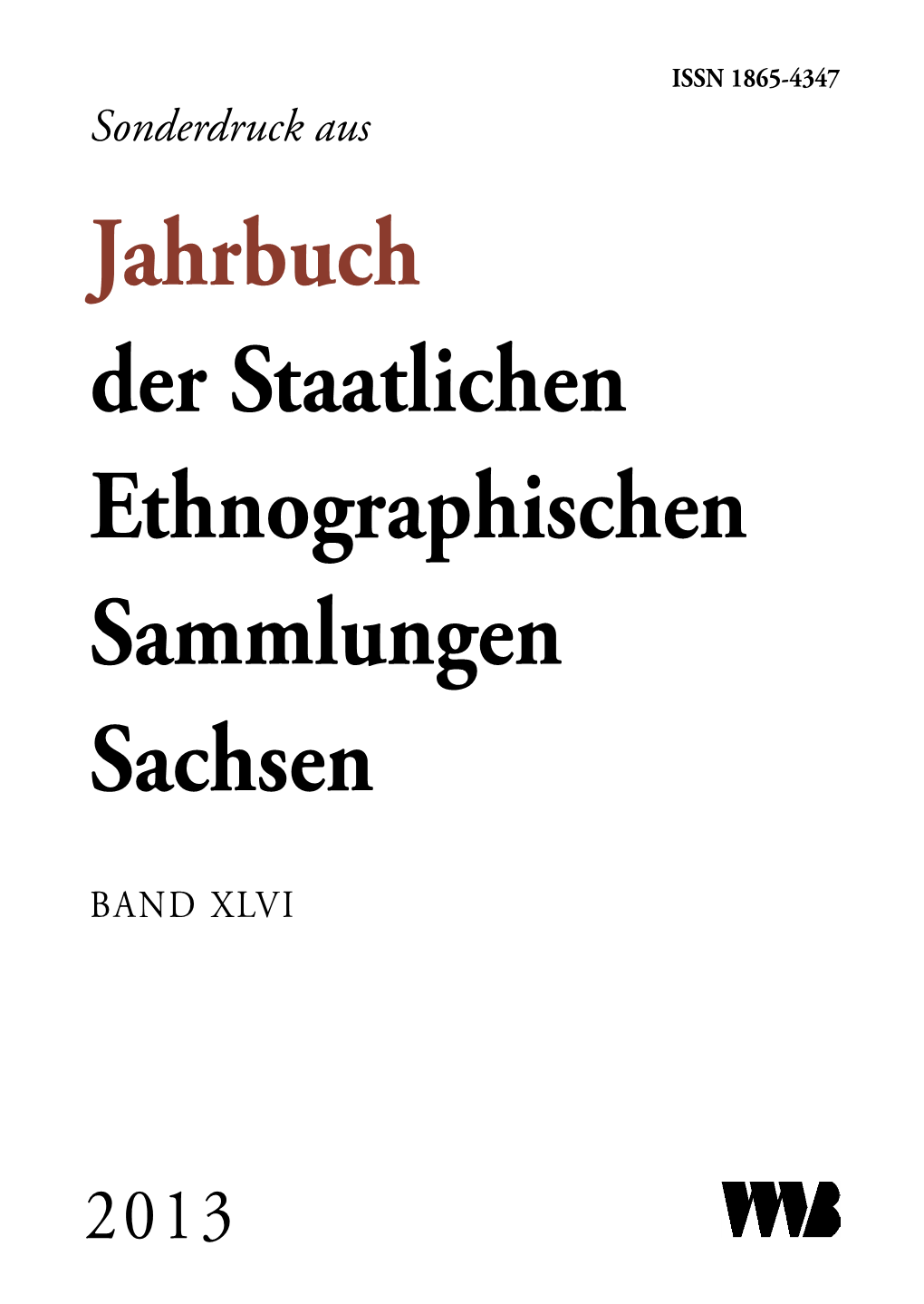 Jahrbuch Der Staatlichen Ethnographischen Sammlungen Sachsen