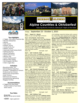 Alpine Countries & Oktoberfest